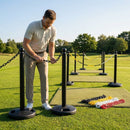 Freestanding Plastic Post & Chain Barrier Set for crowd control