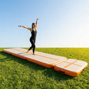 Inflatable gymnastics mat set with beam and block