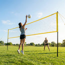 Portable volleyball set with aluminium posts for beach and regulation play
