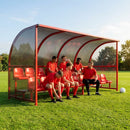 Aluminium team shelter with 16/22 seats for sports venues