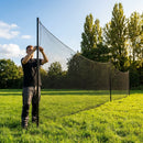Removable anti-litter net system with steel posts