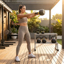 Cast iron kettlebell in various sizes and colours for gym workouts