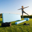 Inflatable gymnastics mat set with beam and block