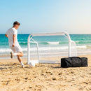 Beach football goal with fluorescent net and aluminium frame