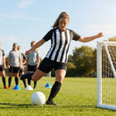 Women's striped football shirts in various colours and sizes