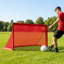 Folding football goal with aluminium frame and high-impact net