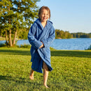 Cotton Towel Poncho in Red, Aqua Blue, and Black for Beach and Pool Use
