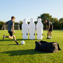 Inflatable football mannequins available in multiple sizes for training use