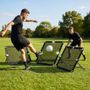 Interactive football training rebound board with reaction lights
