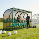Aluminium team shelter with 16/22 seats for sports venues