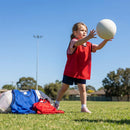 Netball Bibs in red and blue, available for kids, juniors, and seniors
