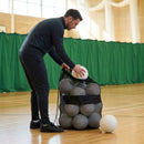 Football carry bag with 12 footballs, durable mesh