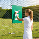 Portable tennis scoreboard with UV stabilised materials, available in 3 sizes and colours