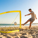 Beach football goal with fluorescent net and aluminium frame