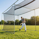 Black baseball batting cage nets made from HDPP twine for indoor and outdoor use