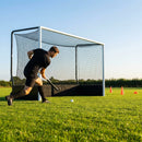 Aluminium hockey goal with reinforced frame for professional use