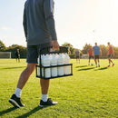 Set of 10 hygiene water bottles with foldable carrier for sports