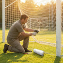 Net tie twine in black, white, and blue for outdoor sports net repair