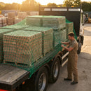 Heavy-duty brick netting in green for industrial use