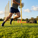 Aussie Rules Slalom Poles in fluorescent yellow for training