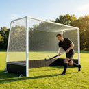 Pop up hockey goals with durable steel frame for indoor and outdoor use