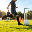 Football socks in various sizes made from a durable polyester blend