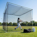 Black baseball batting cage nets made from HDPP twine for indoor and outdoor use