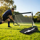 Pop up hockey goals with durable steel frame for indoor and outdoor use