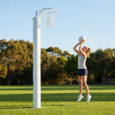 Netball posts with aluminium construction and adjustable height