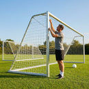 Football goal nets 18.5ft x 6.5ft in white HDPE for clubs