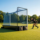 Aluminium hockey goal with HDPE net, 12ft x 7ft, for tournament use