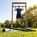 Adjustable doorway pull up bar for home gym exercises