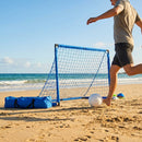 Beach football goal with fluorescent net and aluminium frame