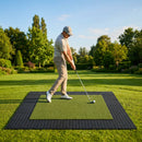 Rubber golf mat base for driving ranges, available in Standard and Pro sizes