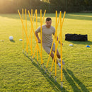 Aussie Rules Slalom Poles in fluorescent yellow for training