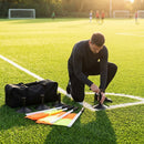 Corner flag bases in black rubber for sports pitches