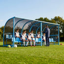 Aluminium team shelter with 16/22 seats for sports venues