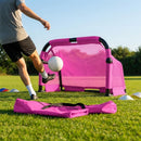 Beach football goal with fluorescent net and aluminium frame