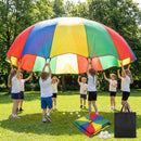 Colourful kids parachute with handles for indoor and outdoor games