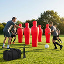Inflatable football mannequins available in multiple sizes for training use