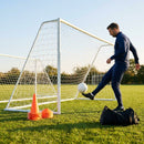 Replacement goal net for 8x6ft football goals in white HDPE