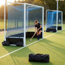 Aluminium hockey goal with HDPE net, 12ft x 7ft, for tournament use