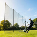 Ball stop netting system with steel poles for sports clubs and gardens