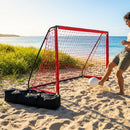 Beach football goal with fluorescent net and aluminium frame