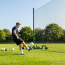 Mobile ball stop netting system with aluminium and steel components for sports grounds