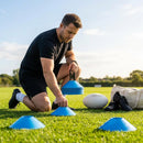 Colourful training marker cones for sports fields