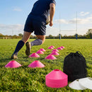 Rugby training marker cones in vibrant colours