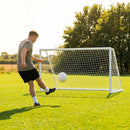 Folding football goal with aluminium frame and high-impact net