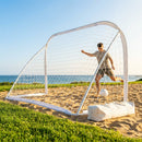 Beach football goal with fluorescent net and aluminium frame