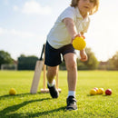Cricket practice balls in Fluro Yellow with soft-feel plastic construction